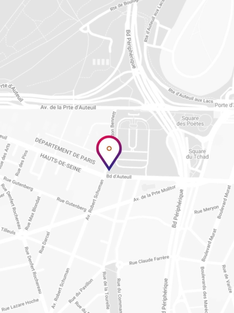 Access map to get to Roland Garros private VIP areas and stadium