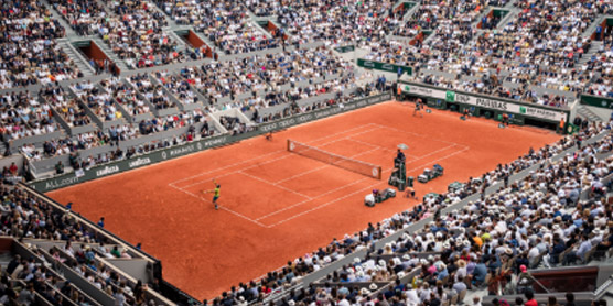 Vue sur le Court Philippe-Chartier de jour pendant une session Roland Garros