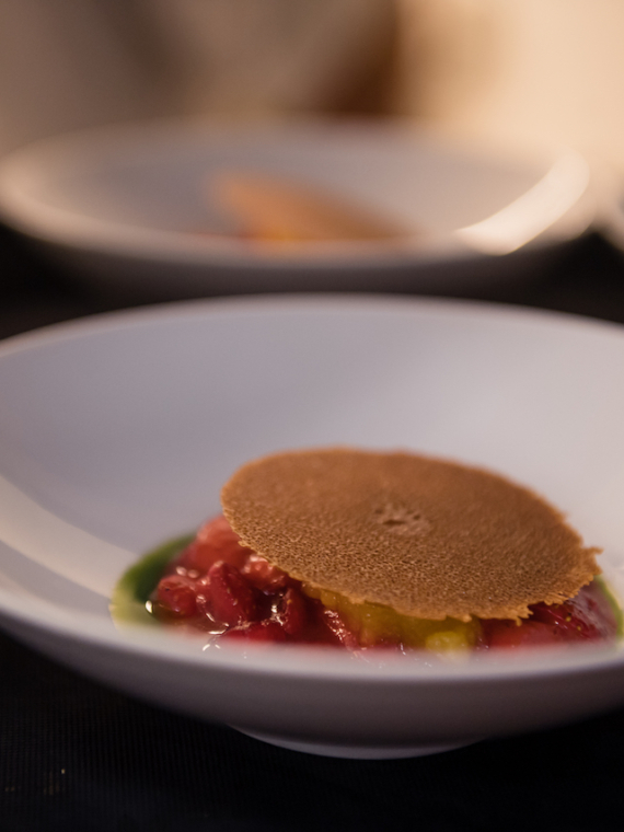 Délicieux dessert gastronomique servi à l'Orangerie de Roland-Garros