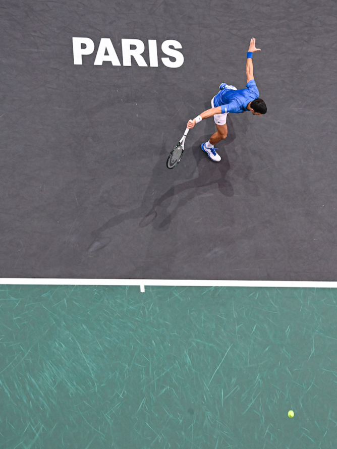 Novak Djokovic joueur de tennis Serbe au Rolex Paris Masters
