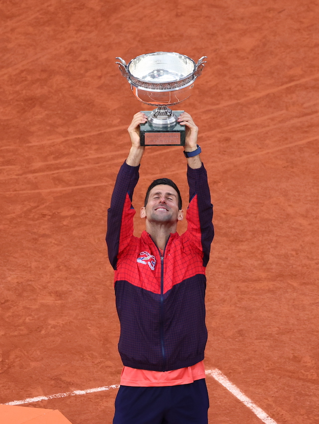 Le joueur de tennis Novak Djokovic lors de sa victoire à Roland-Garros en 2023