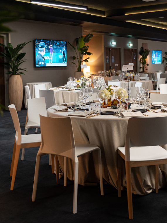 View of the VIP hospitality tables in the Rolex Paris Masters Lounge & Master Club