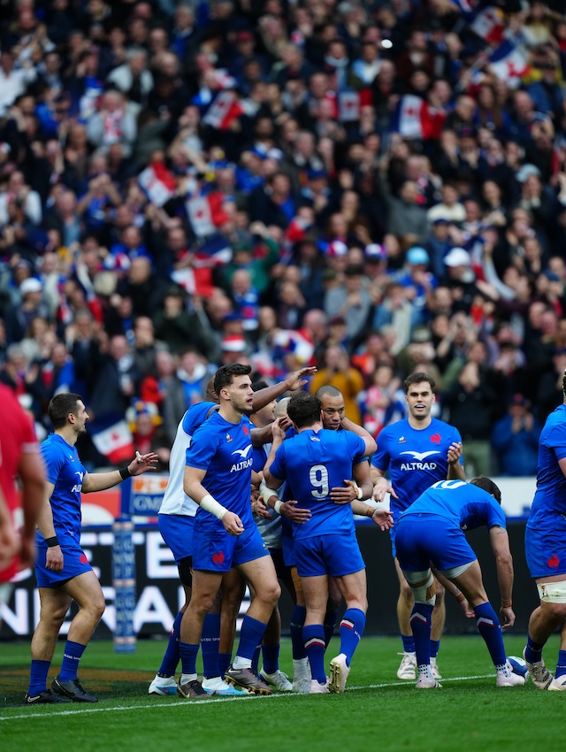 French Rugby Team during a match of the Six Nations Tournament