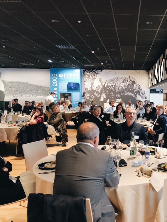 The Salon Partagé at the Orange Velodrome of Marseille for a seated dinner during a Sodexo Live Hospitality VIP experience