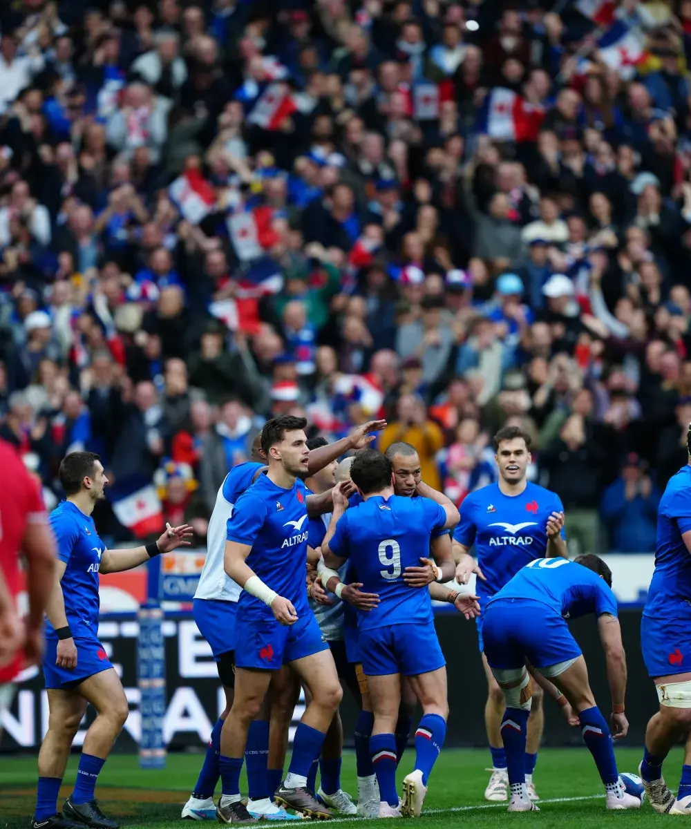 Des joueurs de l'équipe de France pendant un match de rugby