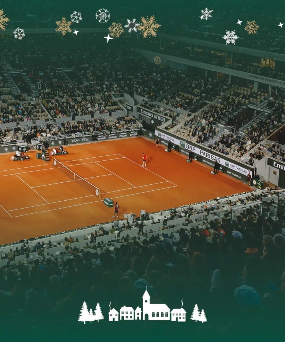 Roland-Garros 2026 VIP Hospitality Offer – Exclusive Christmas experience with premium match access, fine dining, and luxury services.
