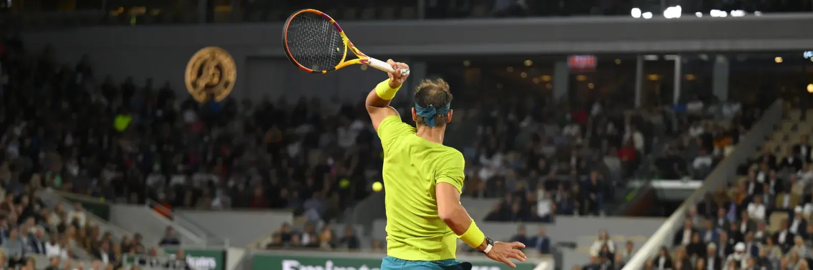 Tennis player Rafael Nadal during a Roland Garros match