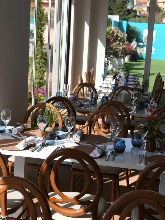 Table for a gastronomic lunch in Le Village Hospitality area