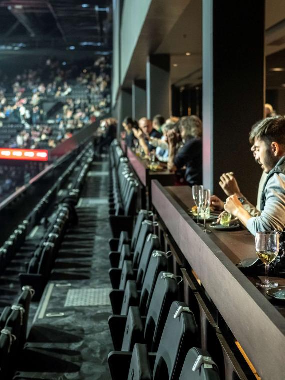 Hospitality area with a view from the seats at LDLC Arena, providing an exclusive and premium event experience