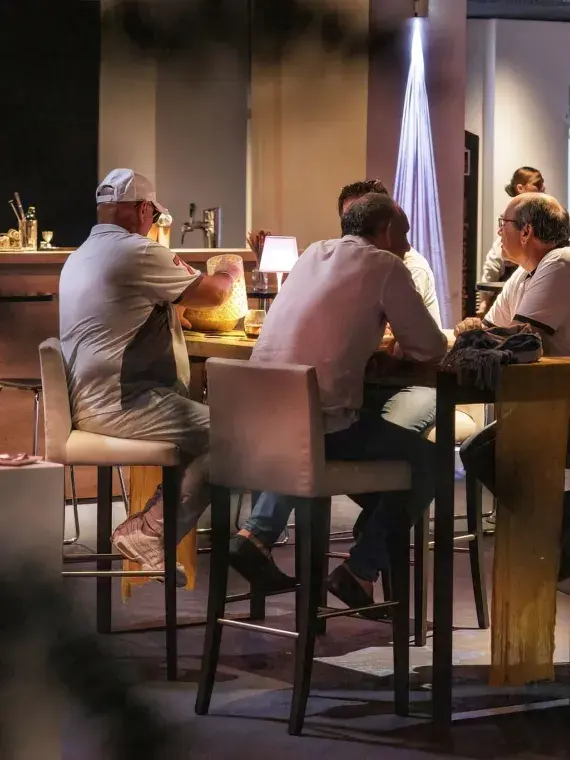 Guests enjoying the rugby match from Brasserie Ganay’s panoramic seating.