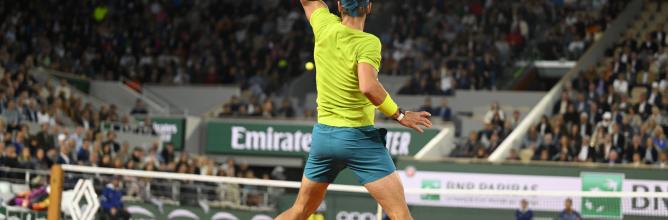 a vip service on the date of your choice Rafael Nadal pictured from behind during a Roland Garros match