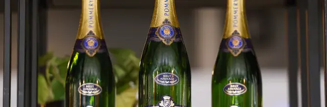 Champagne bottles arranged with care, highlighting the high‑end hospitality experiences provided by Sodexo Live! Hospitality.