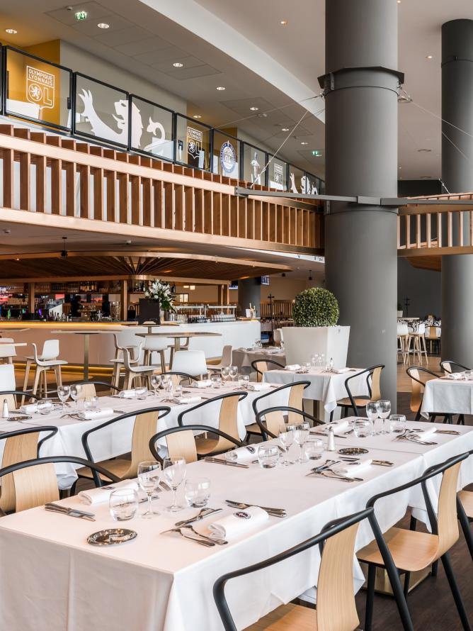 Groupama Stadium Brasserie des Lumières Lounge offering a seated meal experience