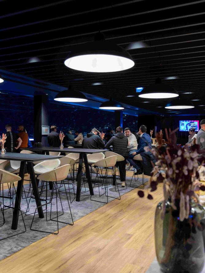 VIP lounge table for ASVEL Euroleague basketball, offering a premium and exclusive viewing experience