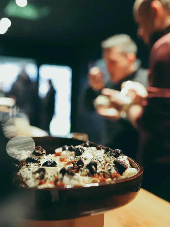 Upscale catering and drinks in a VIP lounge at the Top 14 semi-final