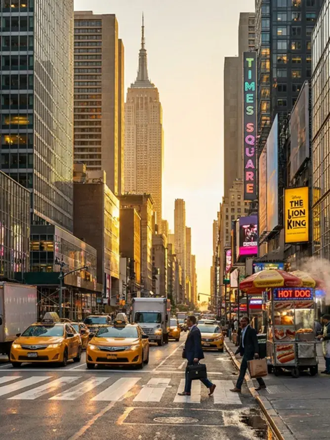 New York’s signature streets and skyscrapers, illustrating the vibrant backdrop of Sodexo Live! Hospitality’s curated stays.