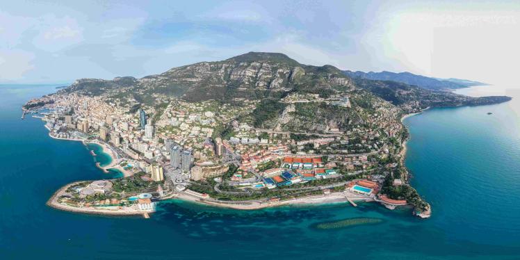 drone Vue globale du Monte-Carlo country club tournoi de Tennis
