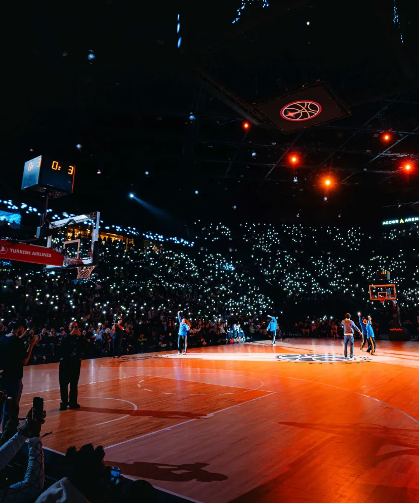 Exclusive EuroLeague basketball hospitality packages for Paris Basketball, offering premium seating and luxury services