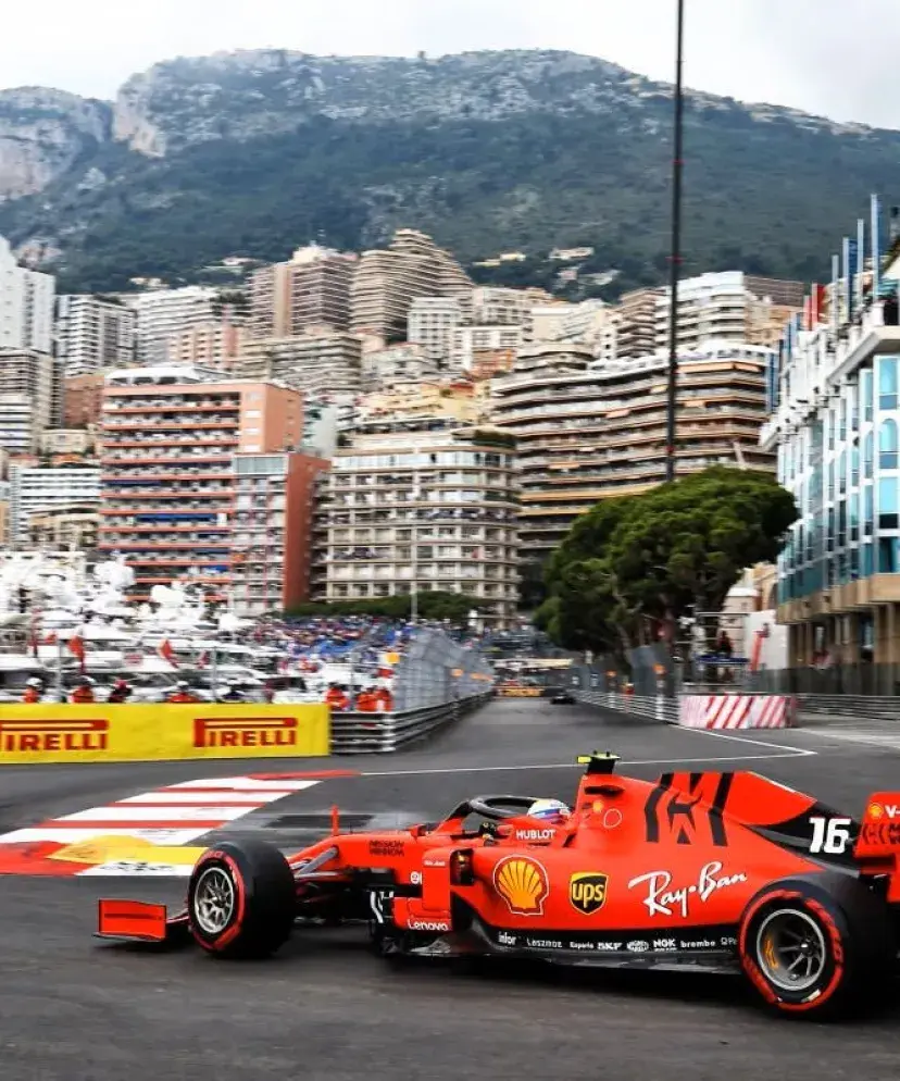 Ferrari F1 car at Monaco street circuit with exclusive VIP event hospitality by Sodexo Live! Hospitality