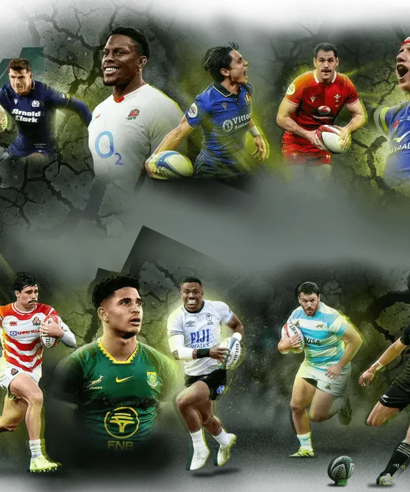 Joueurs des 12 plus grandes nations de rugby au monde, qui seront opposés lors des finales du Nations Championship avec Sodexo Live! Hospitality